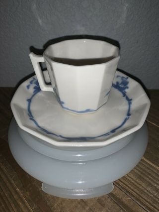 Antique Rookwood Pottery Co Blue Ship Demi Espresso Tea Cup & Saucer RP Teacup 5