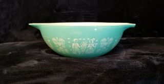 Pyrex Amish Butterprint 444 - 4 Quart Cinderella Nesting Mixing Bowl Turquoise