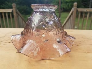 Fenton Pink Iridescent Cabbage Rose Fairy Lamp Shade 4.  5 " X7 "