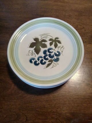 7 Ironstone Blue Grapes Salad Plates 7 3/4 " 4265 Made In Japan