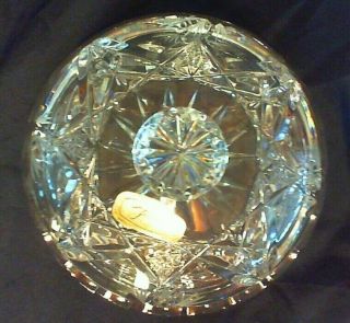 VINTAGE HAND CUT LEAD CRYSTAL ROUND LIDDED BUTTER DISH,  JULIA,  POLAND 3