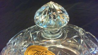 VINTAGE HAND CUT LEAD CRYSTAL ROUND LIDDED BUTTER DISH,  JULIA,  POLAND 5