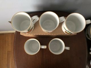 Royal Worcester Fine Porcelain Evesham 1961 Coffee Mugs set of 5 ENG pre owned 3