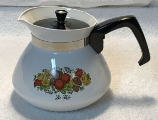 Vintage Corning Ware Spice Of Life Coffee Pot Teapot 6 CUP P - 104 EXC 5