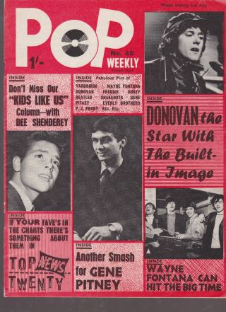 Pop Weekly - Third Series No.  23 1965 Beatles Rolling Stones Merseybeat Era