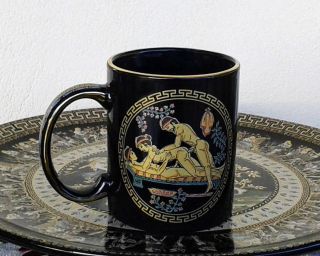Ceramic Mug,  Ancient Greek Satire,  24 Kt Gold,  Mugs,  Pottery,  Valentines Gift