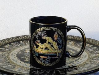 Ceramic Mug,  Ancient Greek Satire,  24 Kt Gold,  mugs,  pottery,  Valentines gift 3