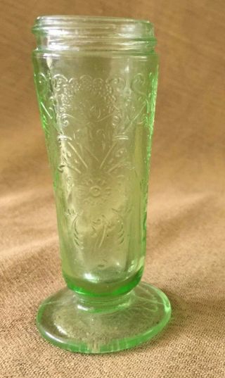 Vintage Hazel Atlas Green Depression Glass " Florentine " Salt Shaker