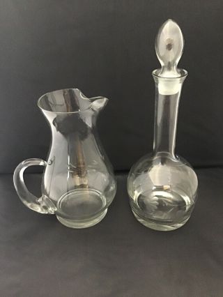 Princess House Heritage Etched Crystal Decanter And Pitcher 4