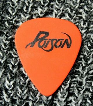Poison // Bret Michaels 2001 Tour Guitar Pick // Orange/black Misspelled Brett