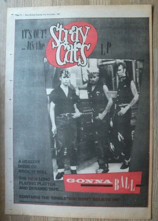 Stray Cats - Gonna Ball - 1981 - Music Press Advert 16 X 11 Inch Wall Art