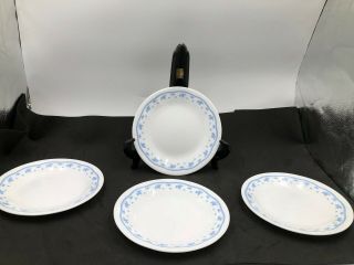 Corelle By Corning " Morning Blue " Set Of 4 Bread/butter Plates Pre - Owned