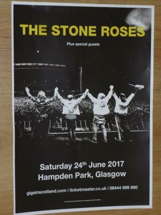 The Stone Roses Live Music Glasgow Hampden Park June 2017 Concert Gig Poster