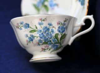 Royal Albert Forget - Me - Not Teacup And Saucer Blue Flowers England