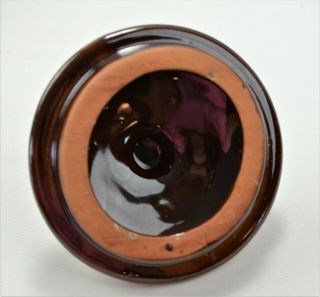Vintage Ceramic 2 Quart Bean Pot with Lid Brown Beige 6.  5 