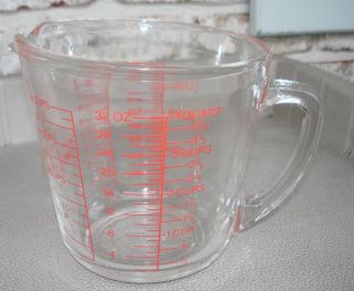 Fire - King No.  499 4 Cup Glass Measuring Cup Made In Usa