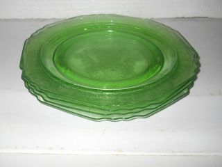 Florentine 1,  8 1/2 " Plates,  Green,  By Hazel Atlas (4)