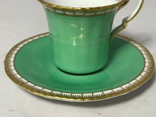 Vintage Royal Bayreuth - Green & Gold Demitasse Cup And Saucer 3