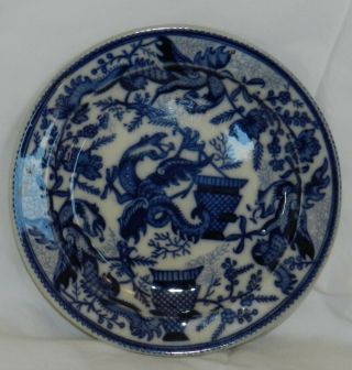 Antique P Regout Maastricht Flow Blue Style Plate 6 1/4 Dragon