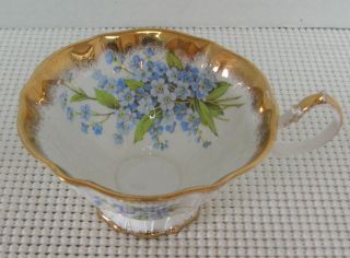 Queen Anne Bone China Footed " Replacement " Tea Cup Forget Me Not Floral England