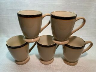 Pfaltzgraff Footed Coffee Cups/mugs,  Set Of 5,  Catalina,  4 5/8 X 3 5/8
