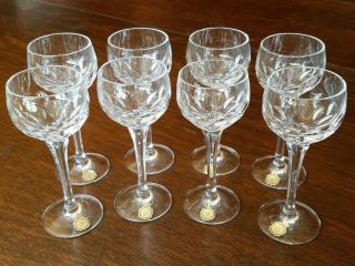 Set Of 8 Dainty Vintage Bleikristall Cordial Liqueur Glasses Cut Lead Crystal
