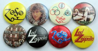 Led Zeppelin Button Badges 8 X Vintage Led Zeppelin Pin Badges Robert Plant