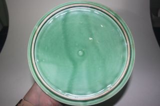 Vintage Mt Clemens Pottery Green Footed Soup Tureen Petalware Dish with Lid 5