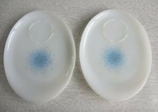 Anchor Hocking Mid Century Atomic Fire - King Ware 4 Pc Blue Mosaic Snack Plate