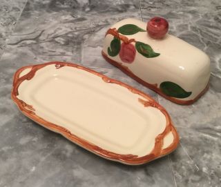 $80 Franciscan Apple 1/4 Lb.  Covered Butter Dish Finial Top Made in USA 3