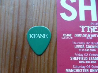 Keane - Rare Promo Plectrum 2004 & Flyer Supporting Shack 2003 -