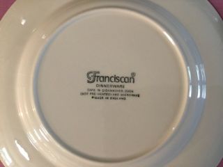 4 Vintage FRANCISCAN Desert Rose Luncheon Plate 9 1/2” Small Dinner Plates USA 5