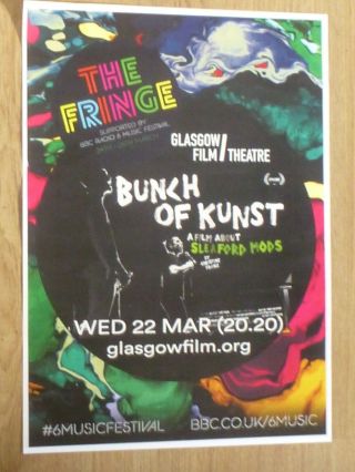 Bunch Of Kunst - A Film About Sleaford Mods - Glasgow March 2017 Show Gig Poster