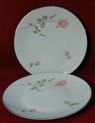 Rosenthal China 3488 " Pink Roses " Pattern Salad Plate - Set Of Two (2) - 7 - 5/8 "