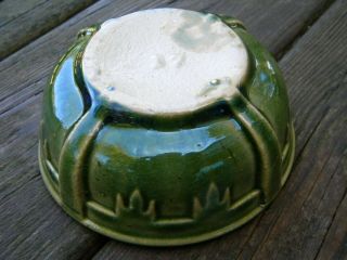 Vintage Arts and Crafts Green Glaze Pottery Bowl 17 McCoy?Hull?? 2