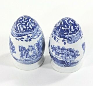 Spode - England Blue Italian Countryside Porcelain Salt & Pepper Shakers, 3