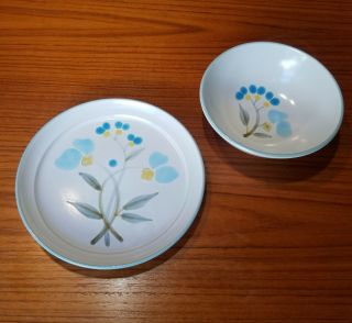 Noritake Pizzicato 8582 Soup Cereal Bowl 6.  25 " And Salad Plate 8 "