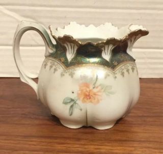 Antique R S Prussia Cream Pitcher Satin Luster Icicle Mold? Old Mark