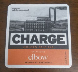 Elbow Charge Marstons Brewery Pale Ale X2 Beer Mat/coaster Guy Garvey