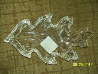 Marquis By Waterford Crystal Candy Dish Oak Leaf Signed Made In Germany 7 3/4 "