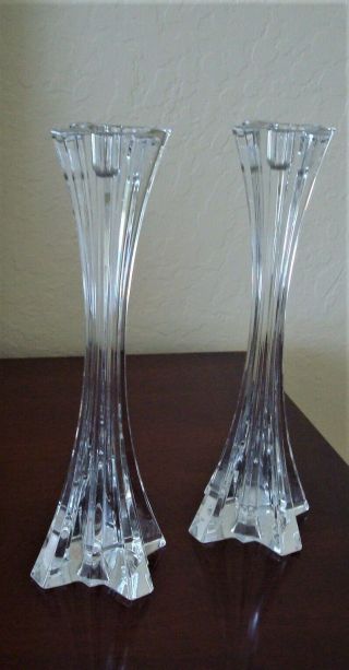 Crystal Candlesticks Candle Holders 9 "