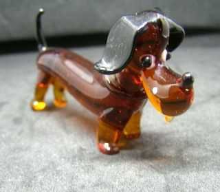 Stunning Lovely Murano Glass Animal Dachshund Hound Dog Vintage Very Rare