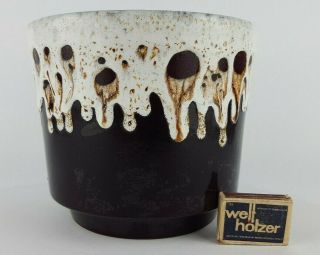LARGE Vintage 60s - 70s ES KERAMIK PLANTER POT Brown West German Pottery Fat Lava 3