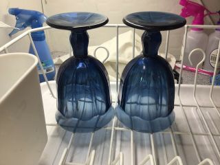 Set Of 6 Vintage Noritake Provincial Cobalt Blue Wine Glass/goblet 5 1/2 " Tall