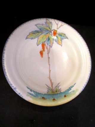 Ceramic Ditmar Urbach Hand Painted Serving Bowl.  Tropical Palm Tree Germany