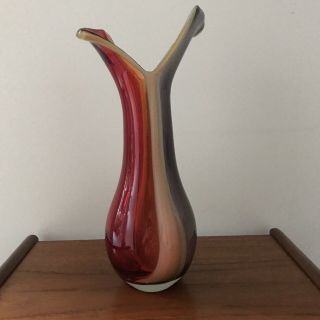 Vintage Large Murano /studio Tricolour Vase