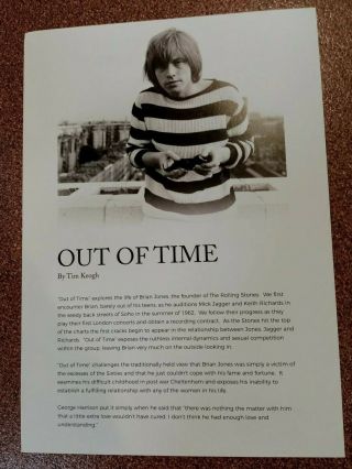 Out Of Time Brian Jones Rolling Stones 2019 Play 21x15cm Flyer By Tim Keogh 2