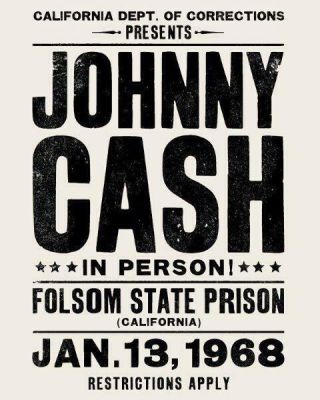 Johnny Cash Folsom State Prison Concert Poster 1968 8 X 10 Photo Poster Print