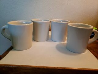 Vtg Set Of 4 Buffalo China Restaurant Ware Coffee Mugs 8oz Thick Heavy Cups A - 10