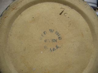 Antique Red Wing Spongeware Stoneware Oven Ware 7c Batter Bowl 4